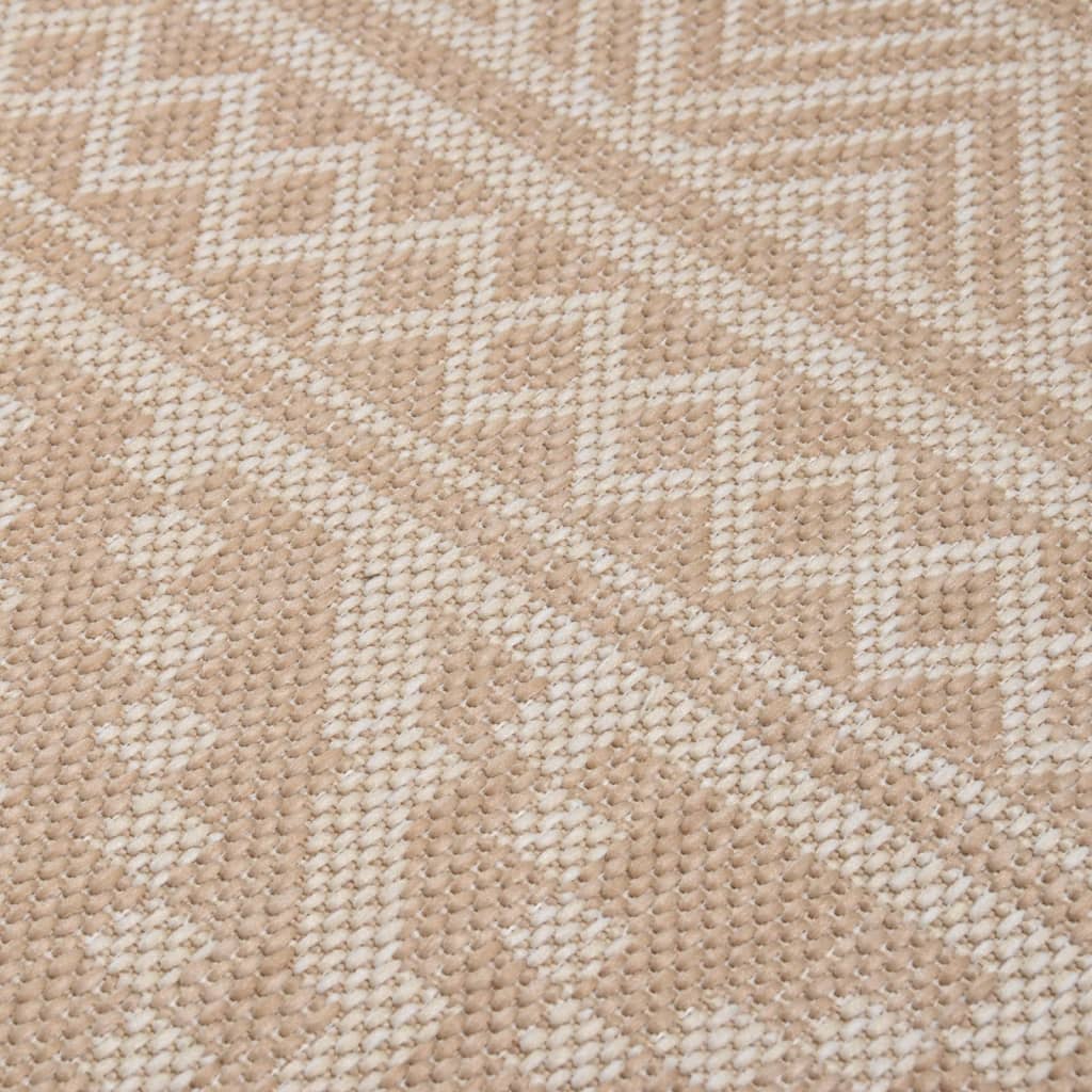 vidaXL Ulkomatto Flatweave 140x200 cm ruskeat raidat