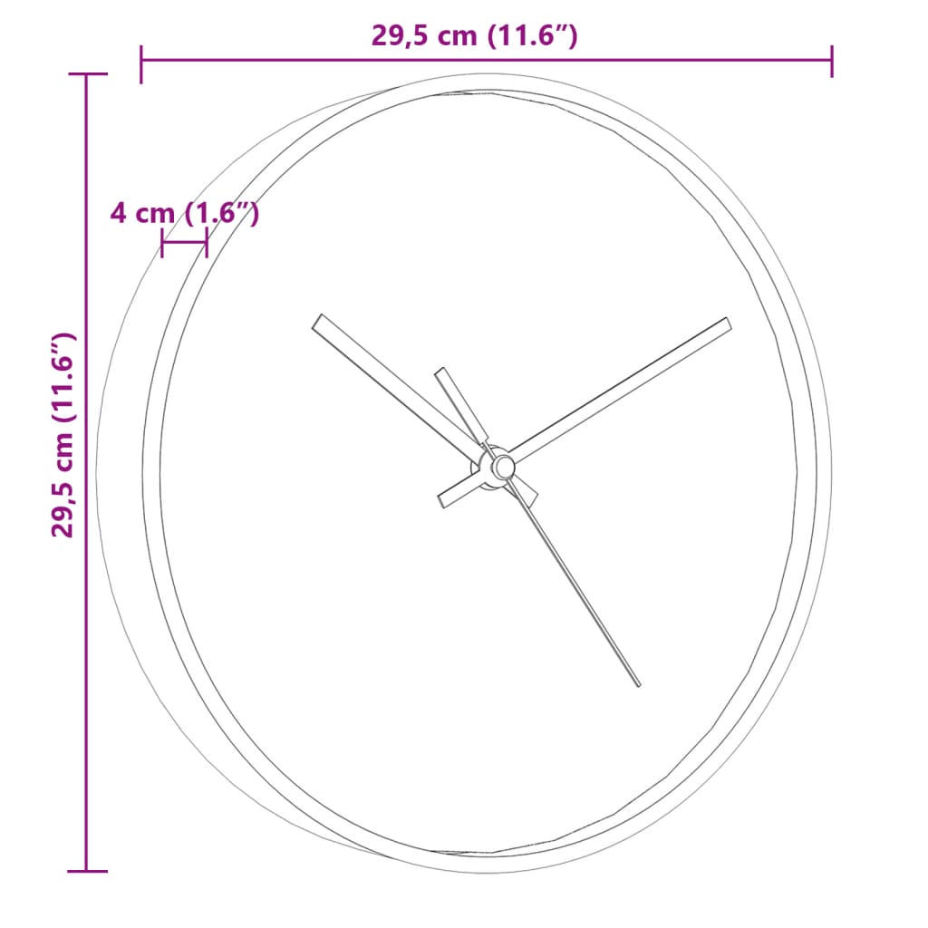 vidaXL Seinäkello kulta ja valkoinen Ø29,5 cm polystyreeni ja lasi