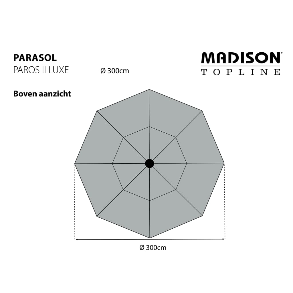 Madison Puutarha-aurinkovarjo Paros II Luxe 300 cm ecru