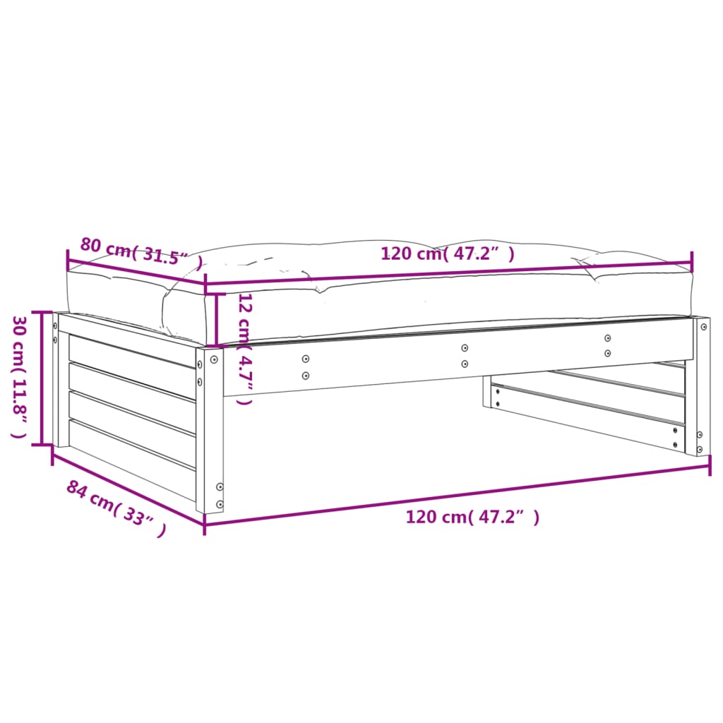 vidaXL Ulkorahi 120x80 cm kyllästetty mänty