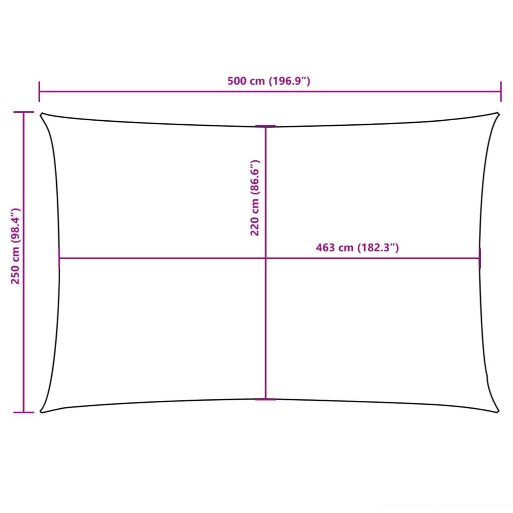 vidaXL Aurinkopurje Oxford-kangas suorakaide 2,5x5 m ruskea