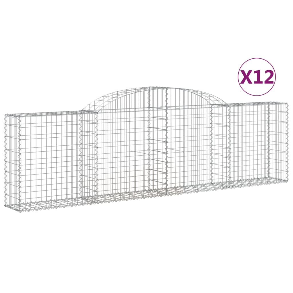 vidaXL Kaarevat kivikorit 12 kpl 300x30x80/100 cm galvanoitu rauta