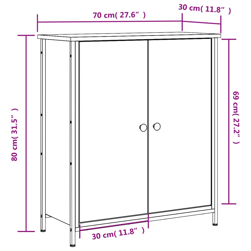 vidaXL Senkki savutammi 70x30x80 cm tekninen puu