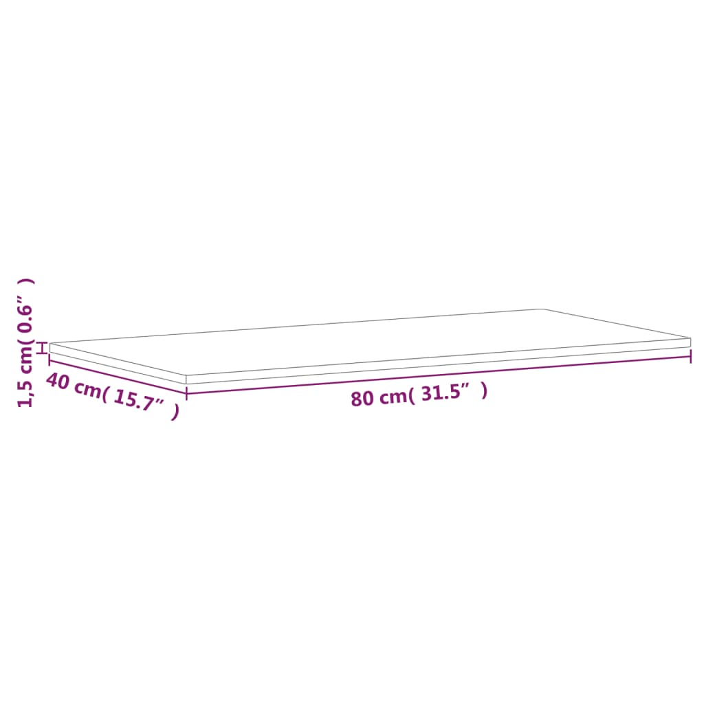 vidaXL Kylpyhuoneen työtaso 80x40x1,5 cm täysi pyökki