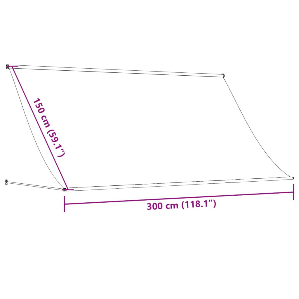 vidaXL Sisäänkelattava markiisi antrasiitti 300x150 cm kangas ja teräs