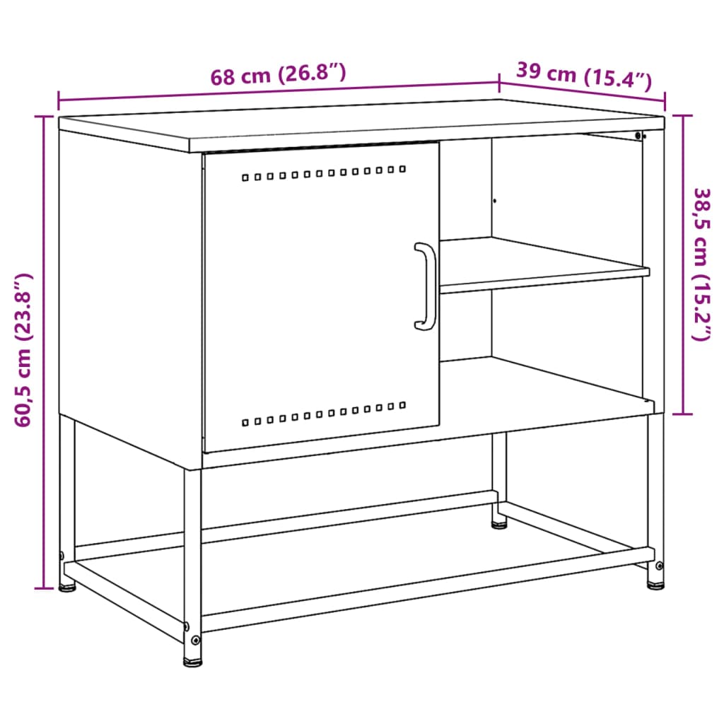 vidaXL TV-taso sinapinkeltainen 100,5x39x60,5 cm teräs