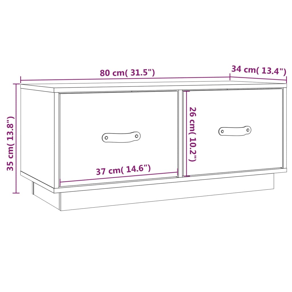 vidaXL TV-taso 80x34x35 cm täysi mänty