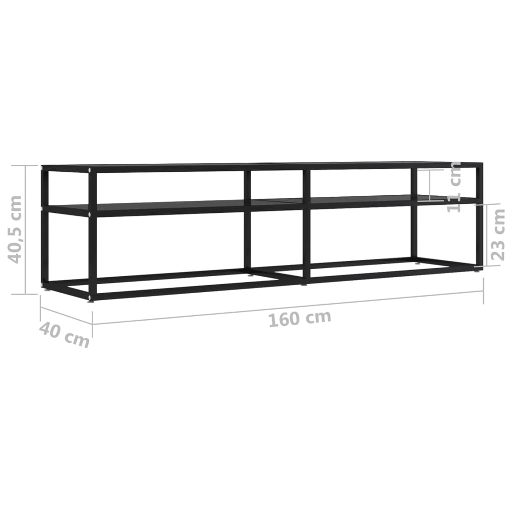 vidaXL TV-taso musta 160x40x40,5 cm karkaistu lasi