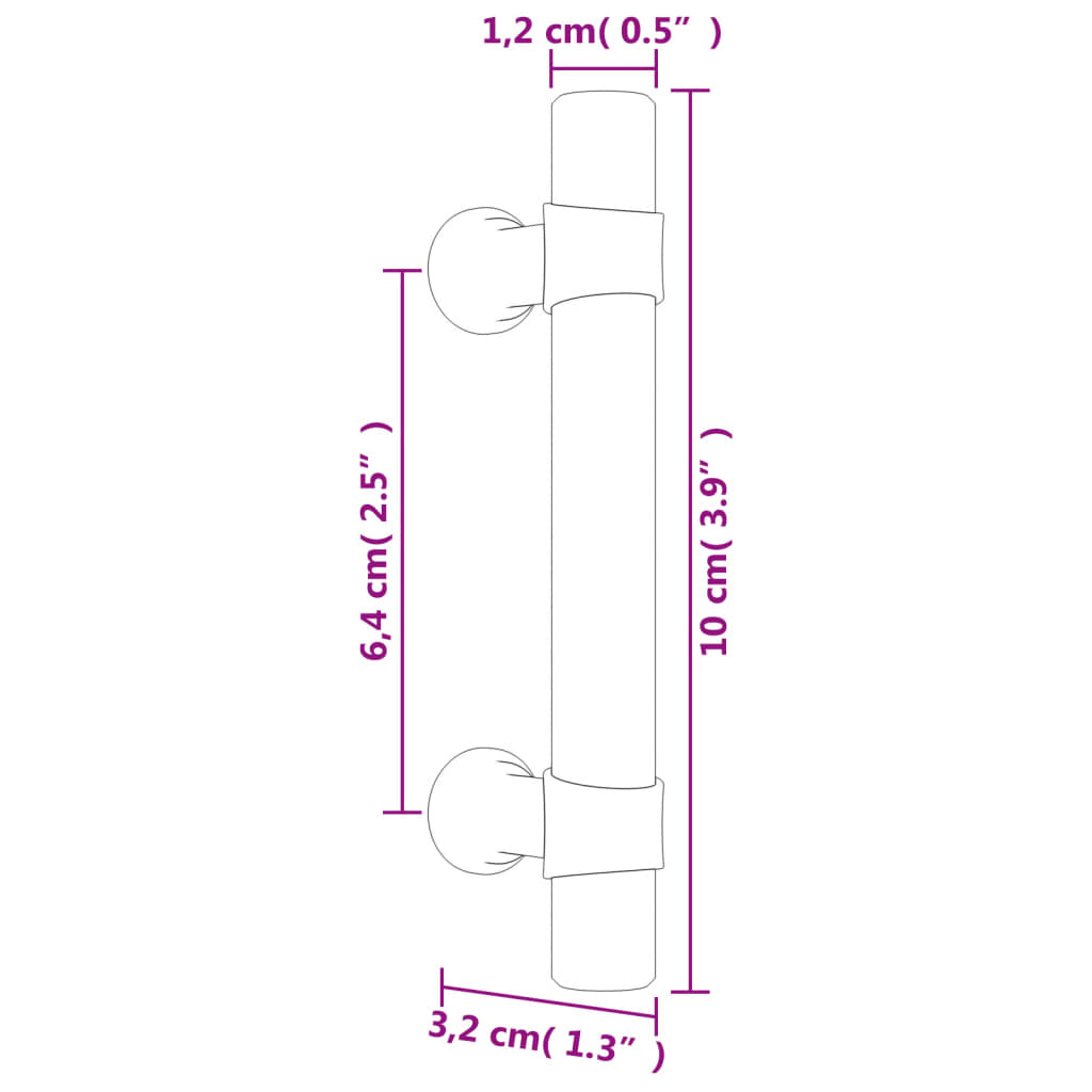 vidaXL Kaapin kahvat 20 kpl pronssi 64 mm ruostumaton teräs