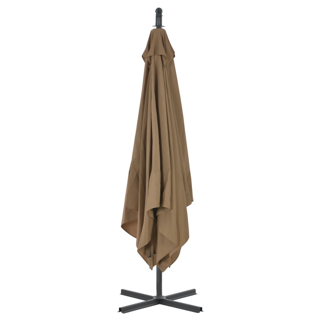 vidaXL Aurinkovarjo cantilever terästolpalla 250x250 cm taupe