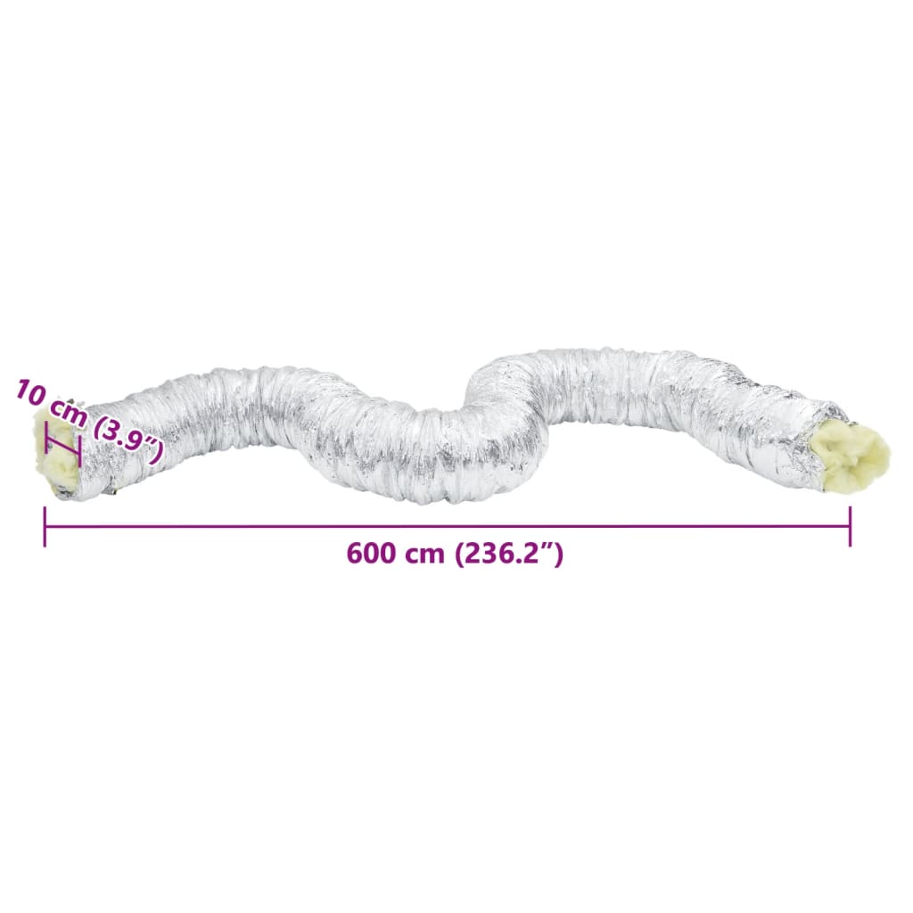 vidaXL Eristetty ilmanvaihtokanava alumiini 6 m Ø10 cm