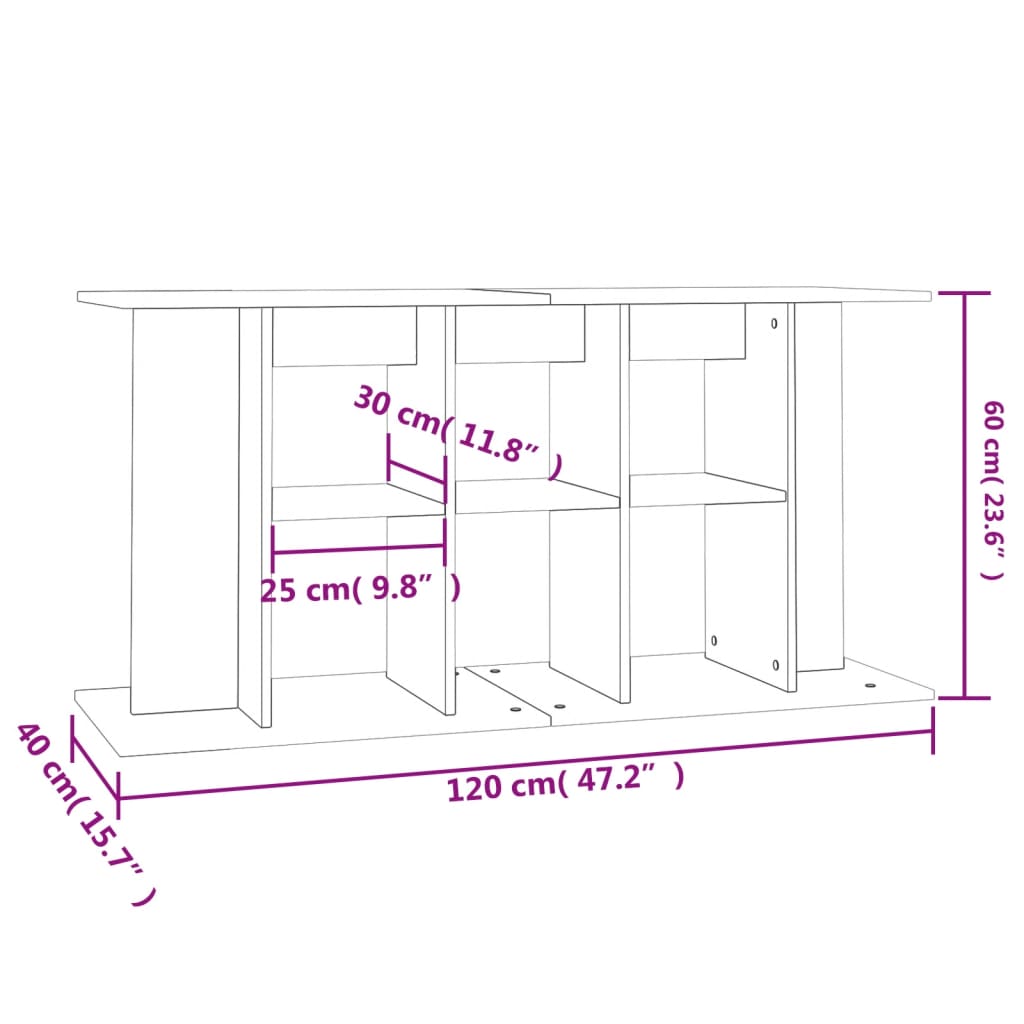 vidaXL Akvaarioteline Sonoma-tammi 120x40x60 cm tekninen puu