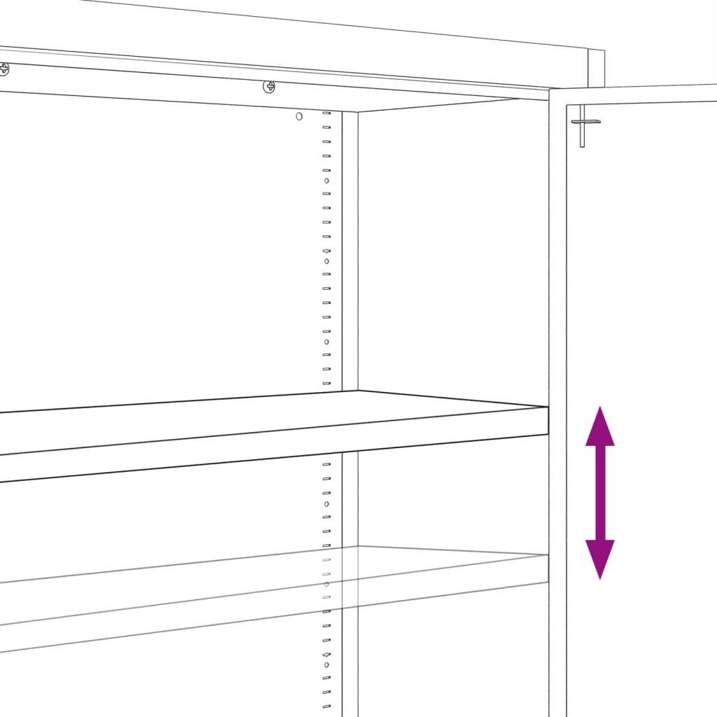 vidaXL Arkistokaappi musta 90x40x200 cm teräs