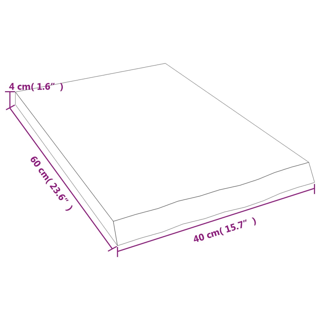 vidaXL Seinähylly tummanruskea 40x60x(2-4) cm käsitelty täystammi