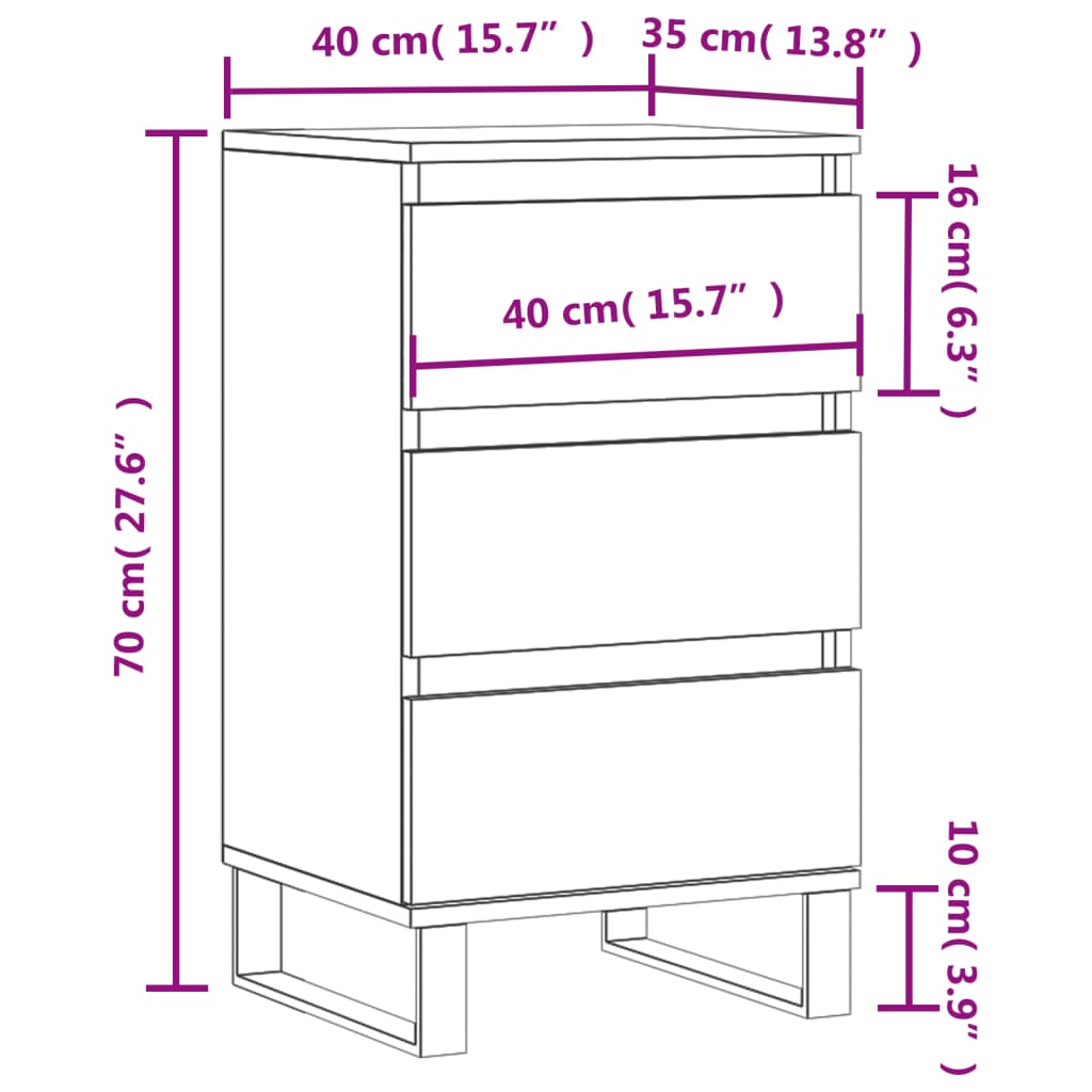 vidaXL Senkki savutammi 40x35x70 cm tekninen puu