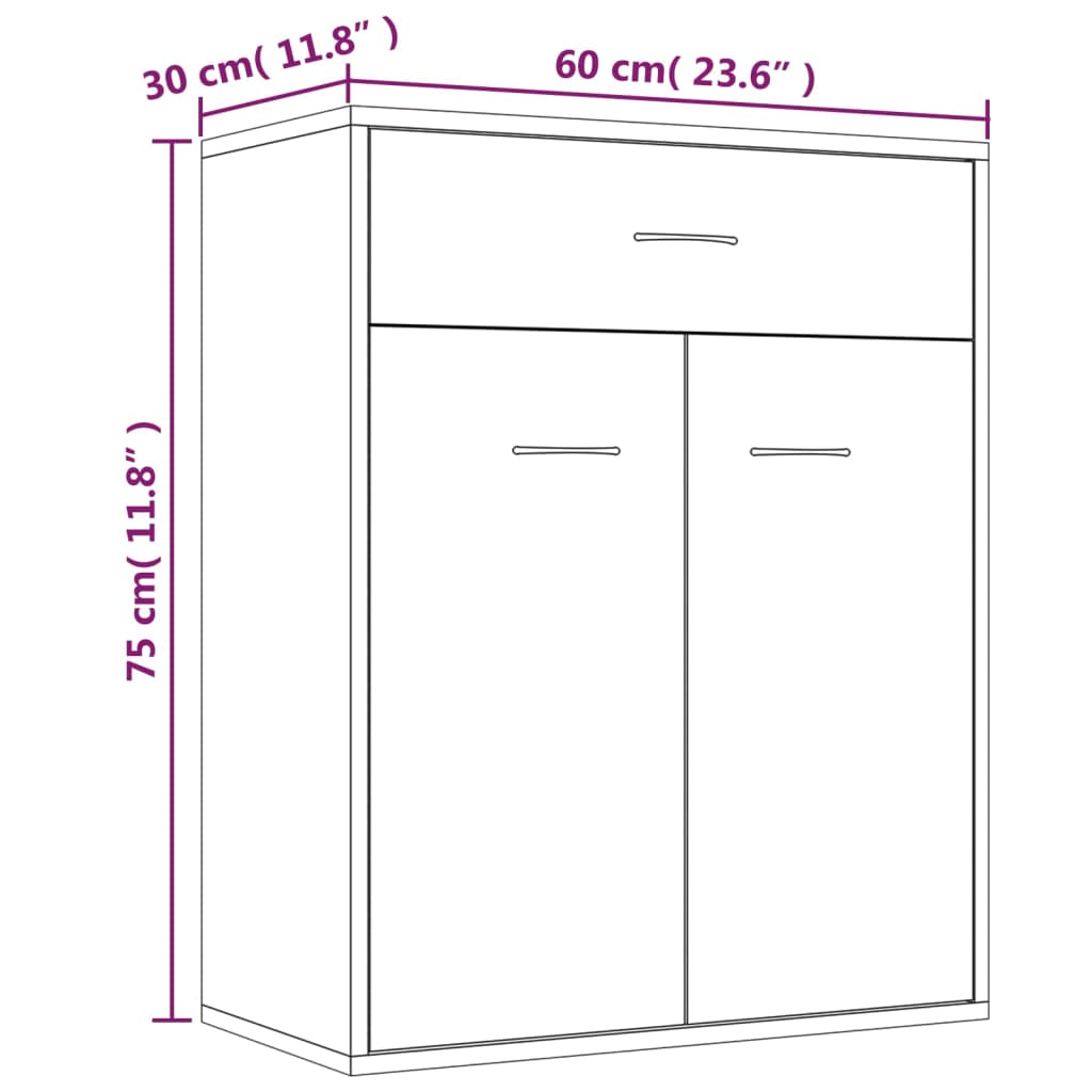 vidaXL Senkki savutammi 60x30x75 cm tekninen puu