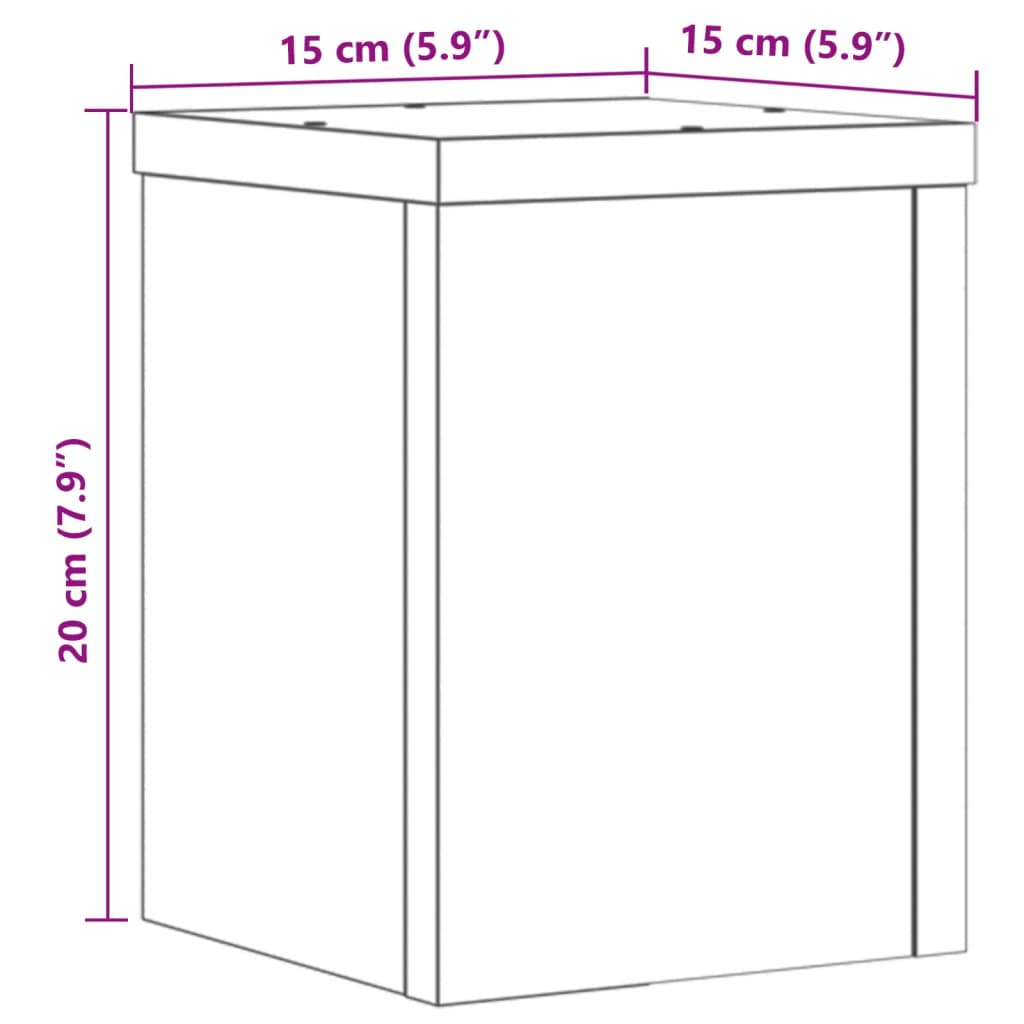 vidaXL Kasvitelineet 2 kpl musta 15x15x20 cm tekninen puu