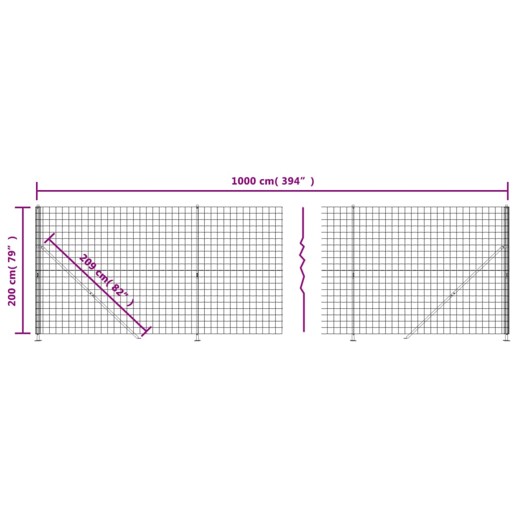 vidaXL Verkkoaita laipalla vihreä 2x10 m