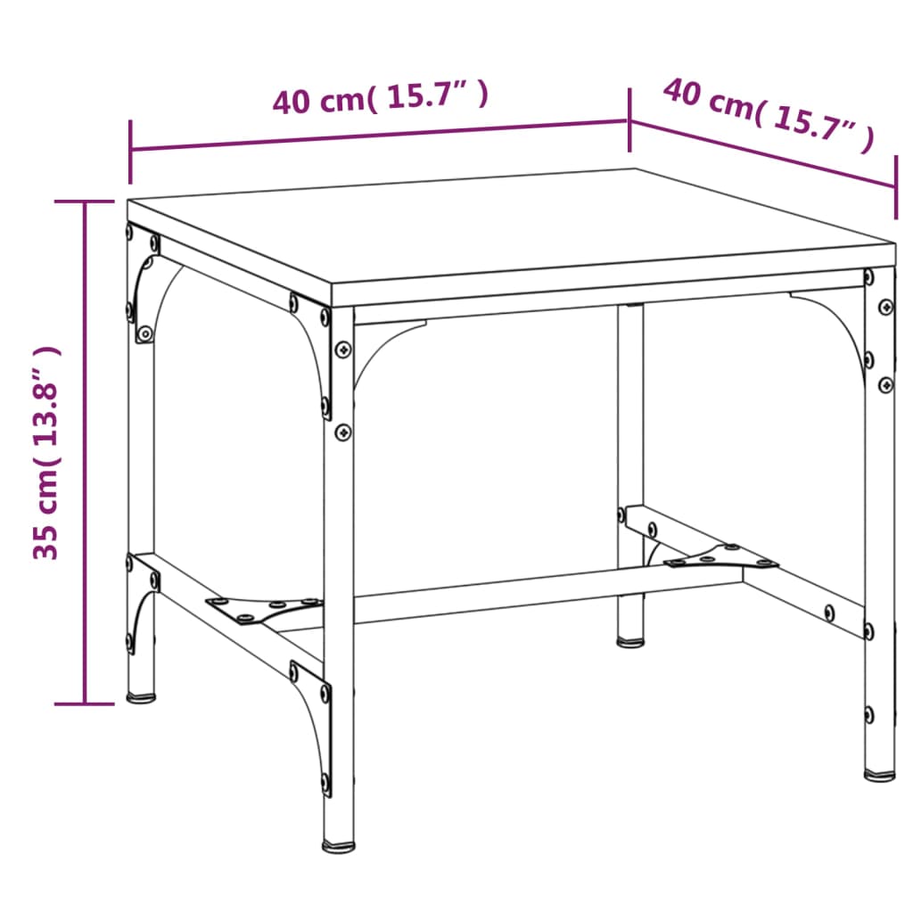 vidaXL Sivupöydät 2 kpl musta 40x40x35 cm tekninen puu