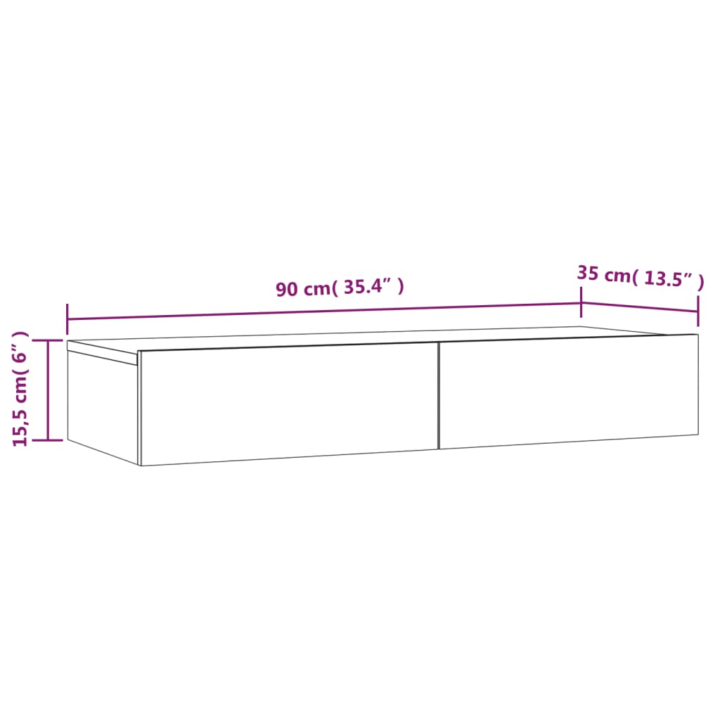 vidaXL TV-taso LED-valoilla korkeakiilto harmaa 90x35x15,5 cm