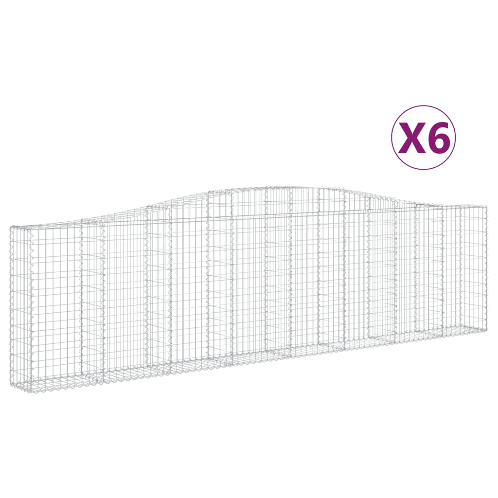 vidaXL Kaarevat kivikorit 6 kpl 400x30x100/120 cm galvanoitu rauta