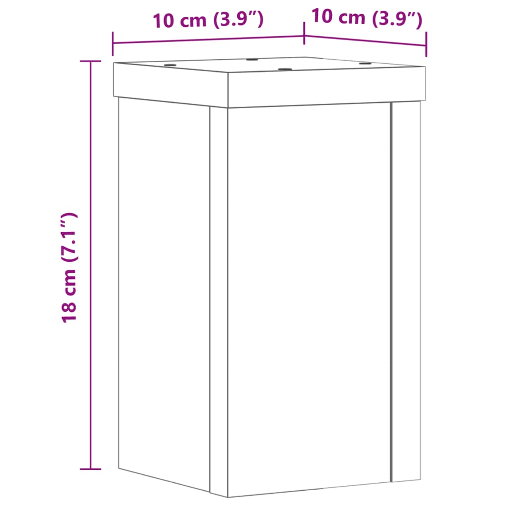 vidaXL Kasvitelineet 2 kpl harmaa Sonoma 10x10x18 cm tekninen puu