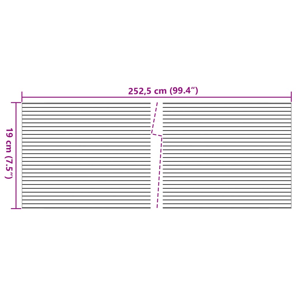 vidaXL Puutarhan yksityisyydensuojat 10 kpl t.harmaa 252,5x19 cm PVC