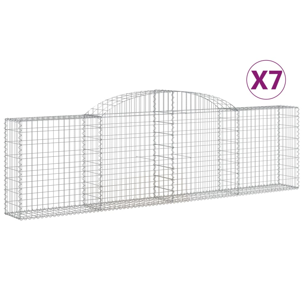 vidaXL Kaarevat kivikorit 7 kpl 300x30x80/100 cm galvanoitu rauta