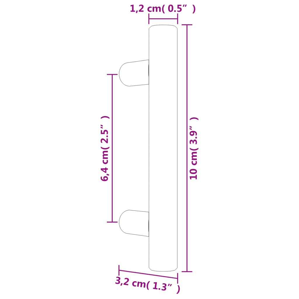 vidaXL Kaapin kahvat 20 kpl hopea 64 mm ruostumaton teräs