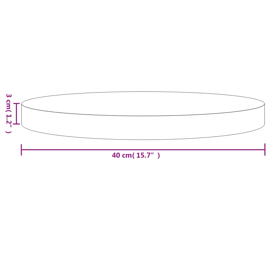 vidaXL Pöytälevy pyöreä valkoinen Ø40x3 cm täysi mänty