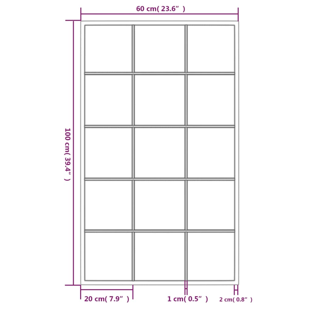 vidaXL Seinäpeilit 4 kpl musta 100x60 cm metalli