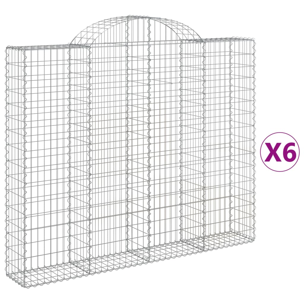 vidaXL Kaarevat kivikorit 6 kpl 200x30x160/180 cm galvanoitu rauta