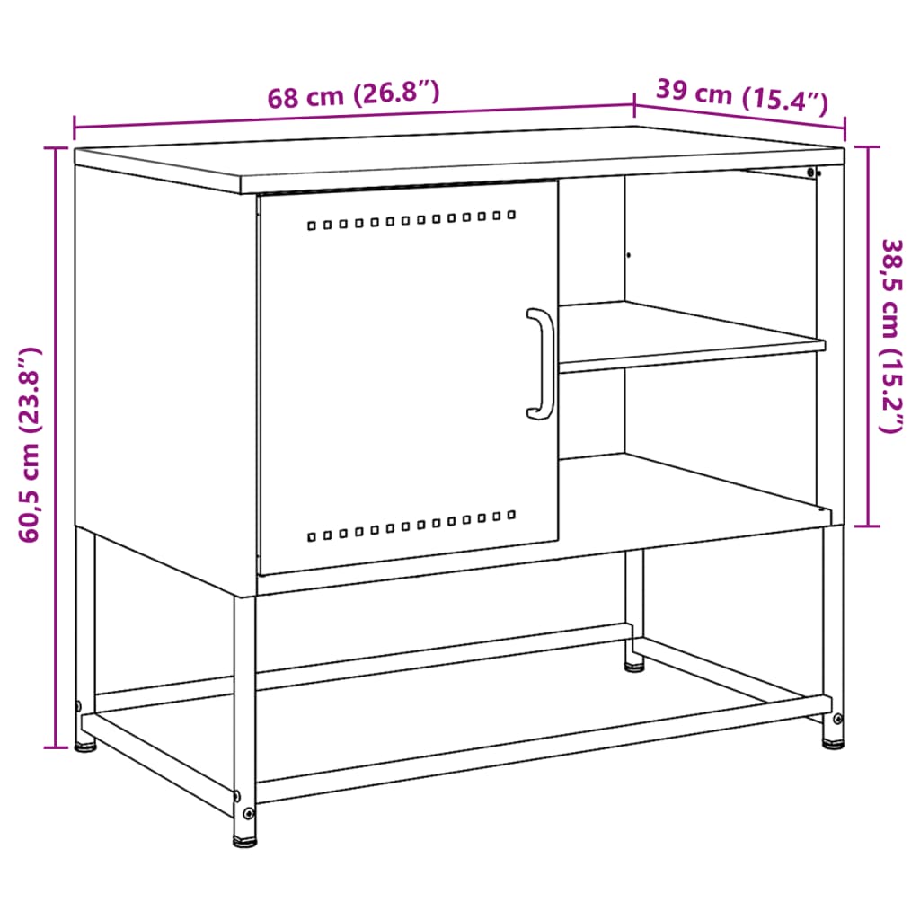 vidaXL TV-taso pinkki 100,5x39x60,5 cm teräs