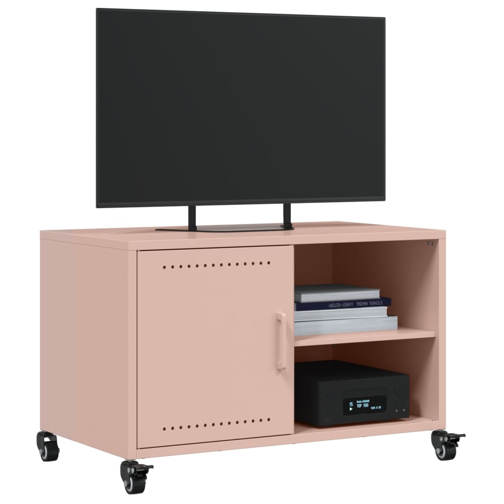 vidaXL TV-taso pinkki 68x39x43,5 cm teräs