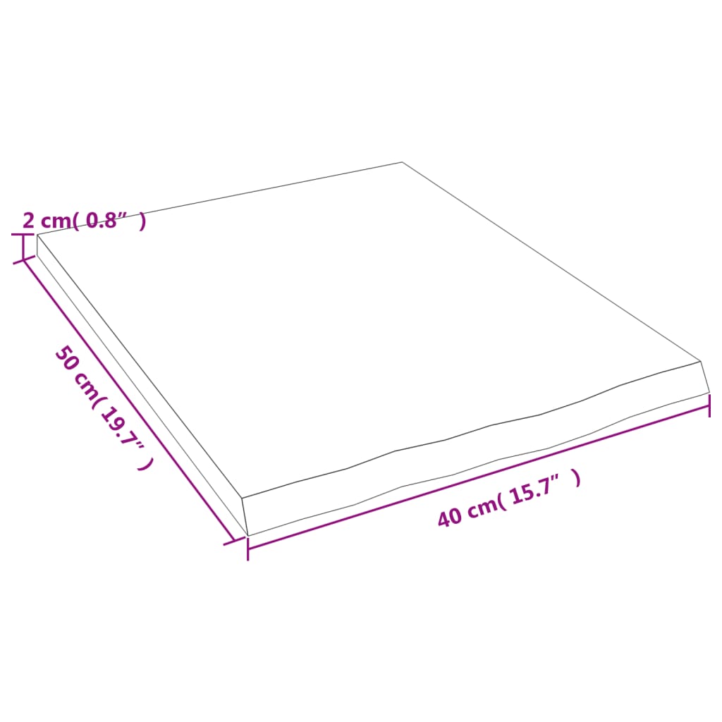 vidaXL Seinähylly tummanruskea 40x50x2 cm käsitelty täystammi