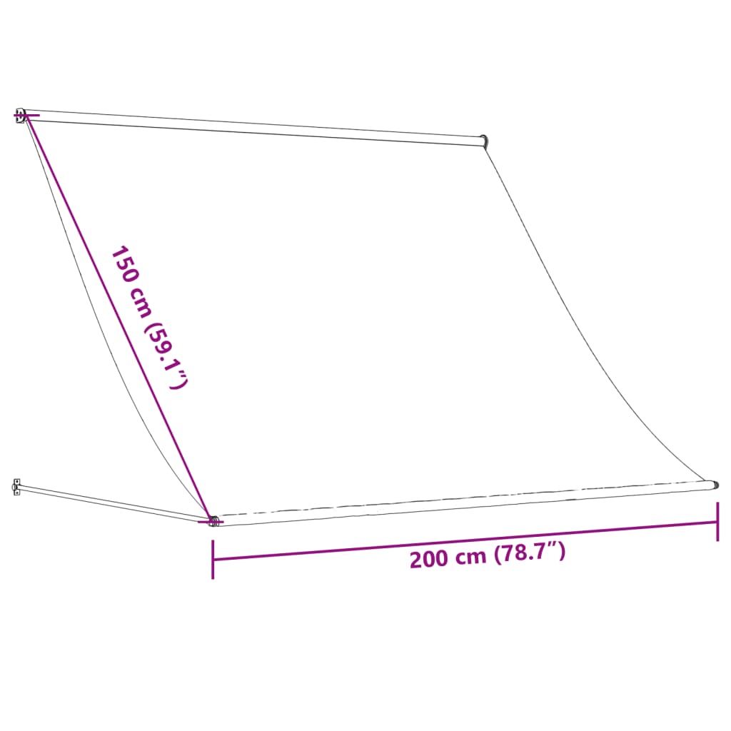 vidaXL Sisäänkelattava markiisi antrasiitti 200x150 cm kangas ja teräs