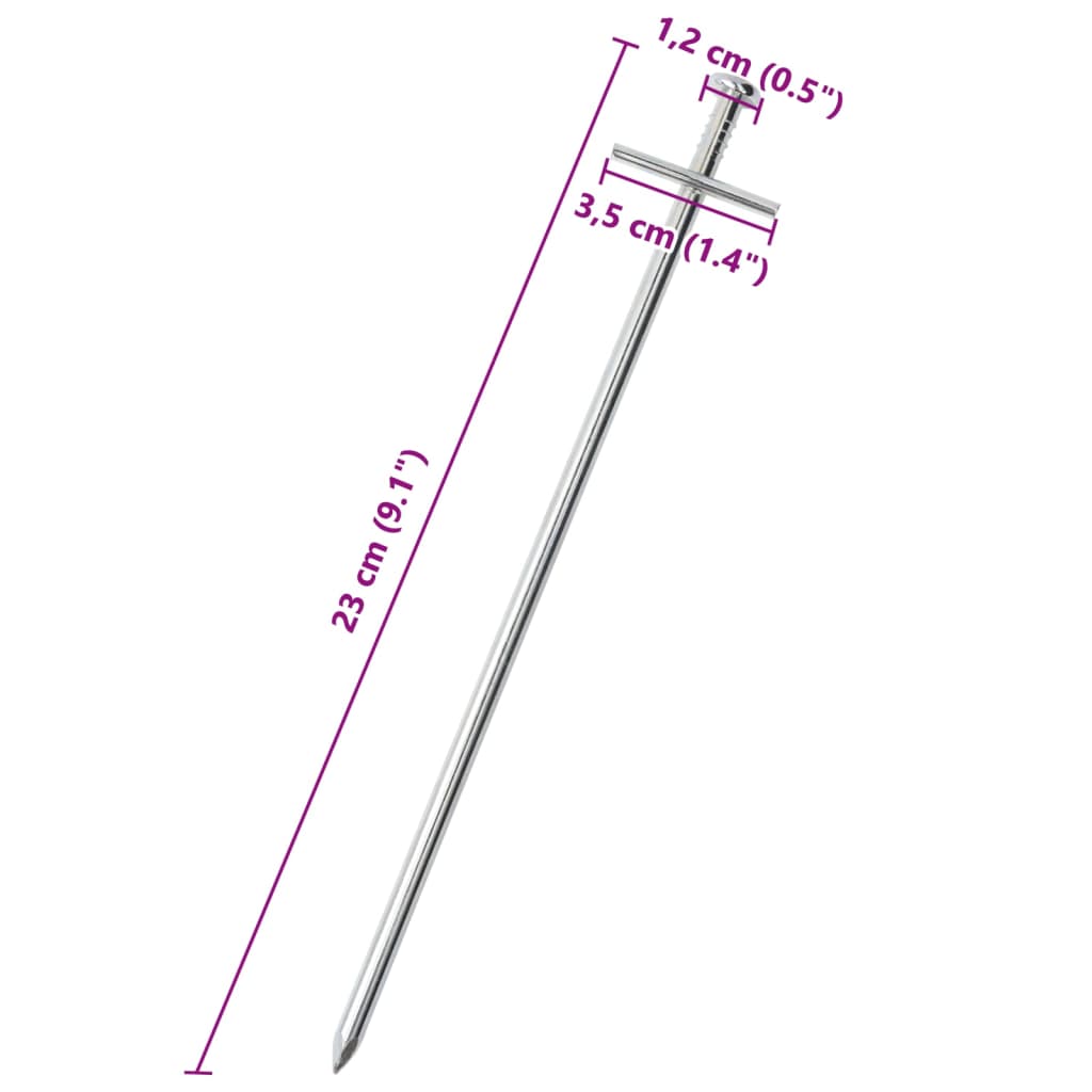 vidaXL Telttatapit 24 kpl 23 cm Ø6 mm galvanoitu teräs