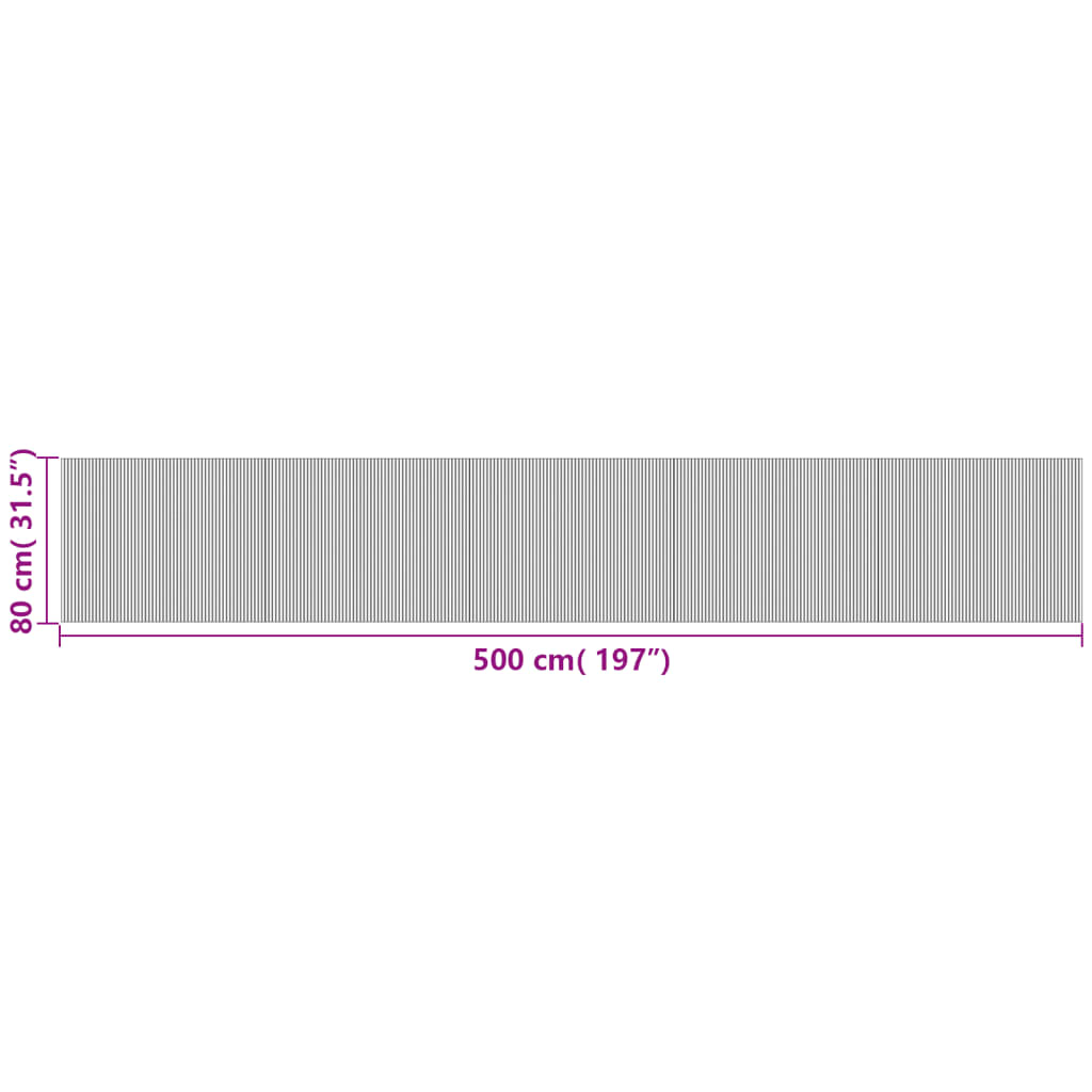 vidaXL Matto suorakaide tummanruskea 80x500 cm bambu