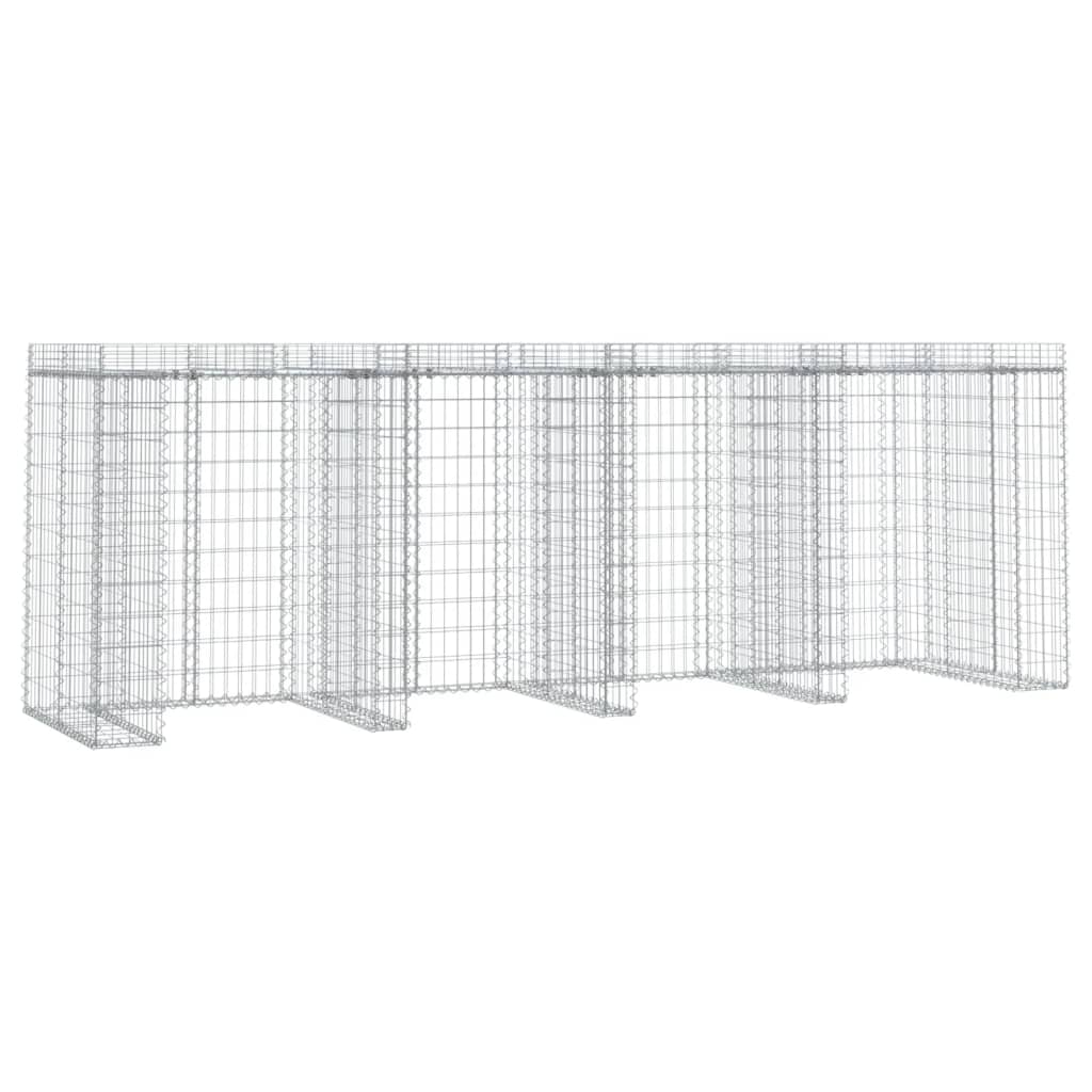 vidaXL Gabion kivikoriseinä jäteastialle 350x91x120 cm sinkitty rauta