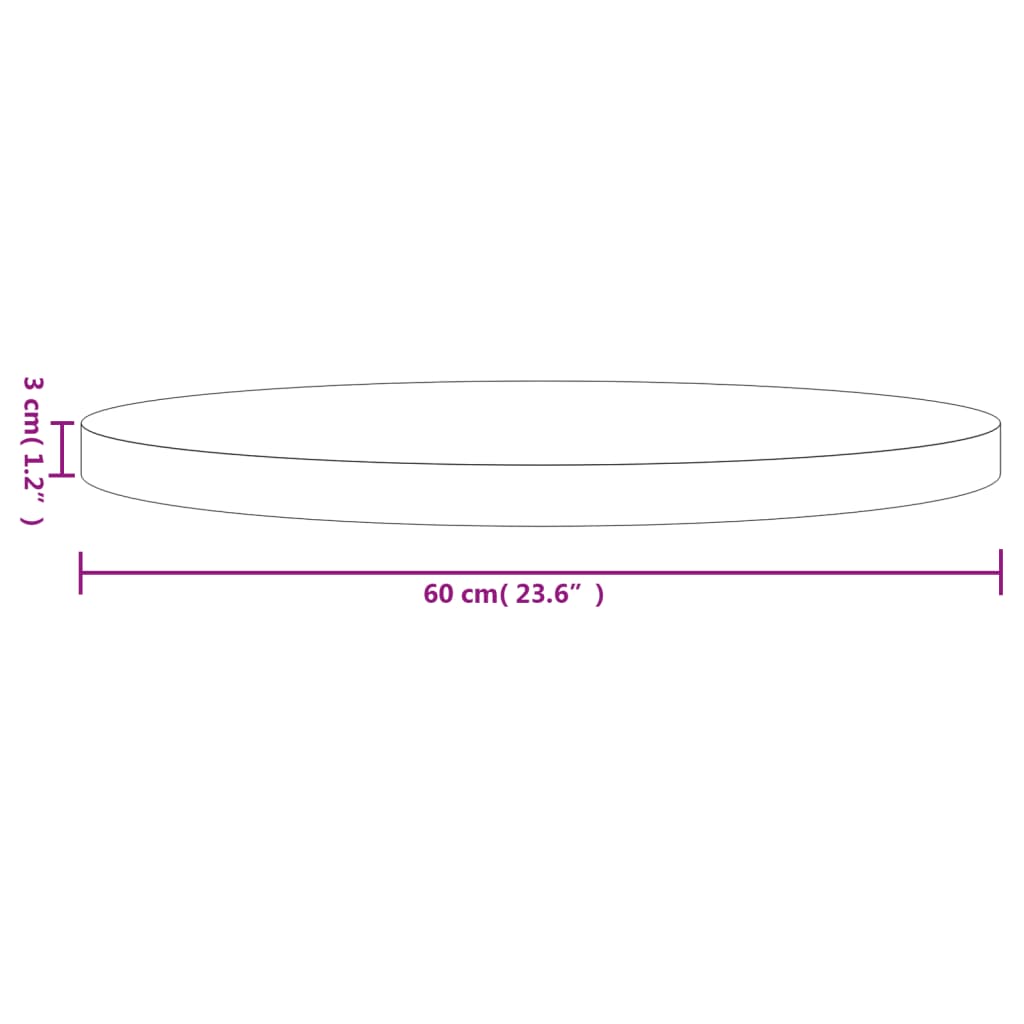 vidaXL Pöytälevy pyöreä musta Ø60x3 cm täysi mänty