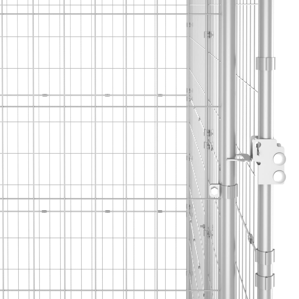 vidaXL Koiran ulkohäkki katolla galvanoitu teräs 26,62 m²