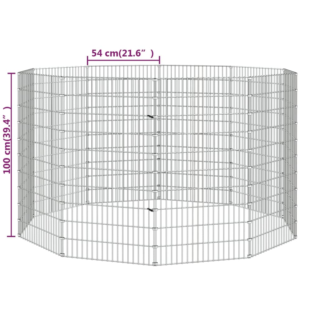 vidaXL Eläinhäkki Free Range 10-paneelia 54x100 cm galvanoitu rauta