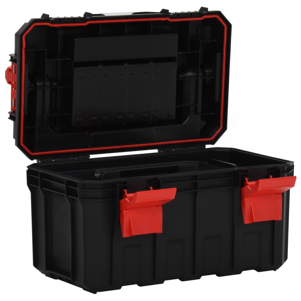 vidaXL Työkalulaatikko musta ja punainen 45x28x26,5 cm