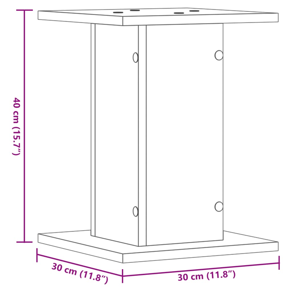 vidaXL Kasvitelineet 2 kpl harmaa Sonoma 30x30x40 cm tekninen puu