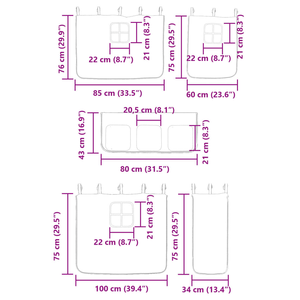 vidaXL Kerrossänky liukumäellä ja verhoilla sininen 80x200 cm