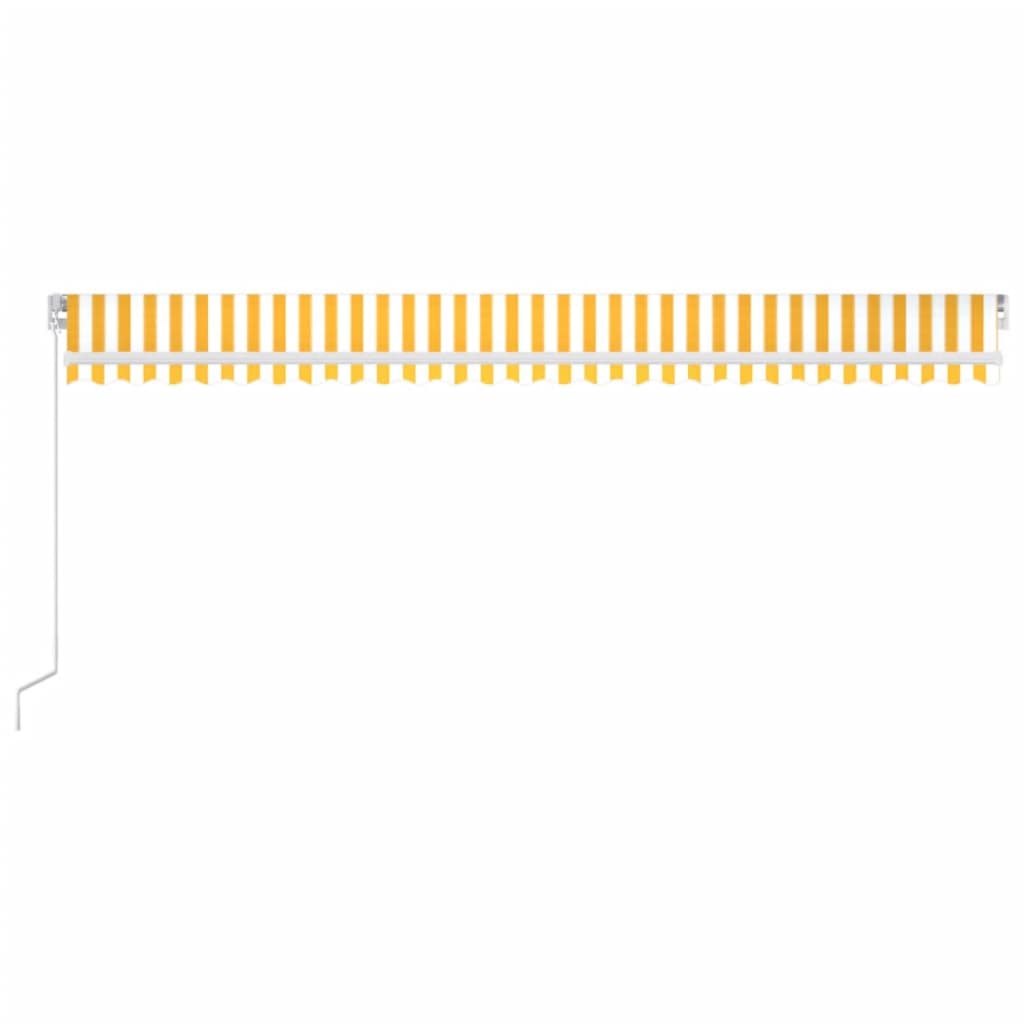 vidaXL Sisäänkelattava markiisi LEDillä 600x300 cm keltavalkoinen