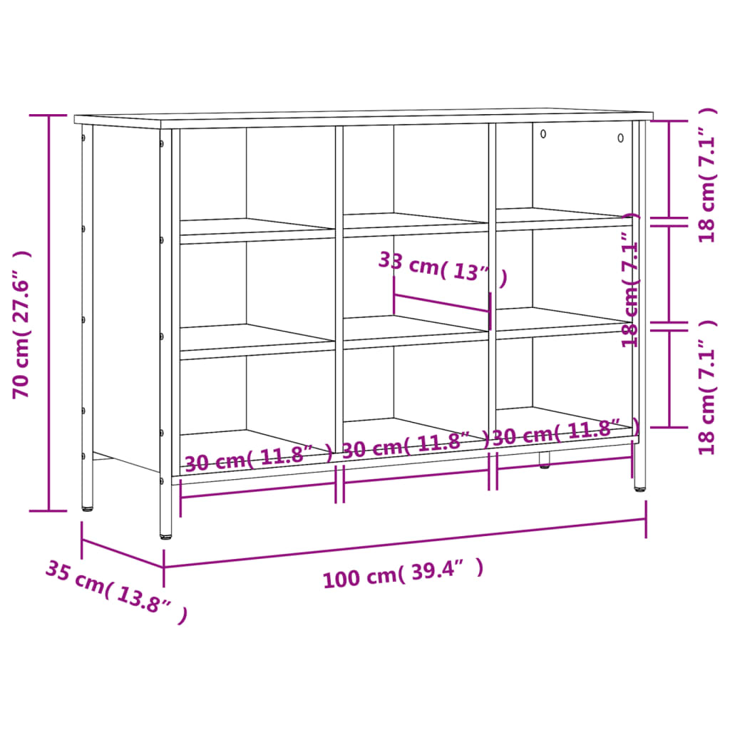 vidaXL Kenkäkaappi musta 100x35x70 cm tekninen puu