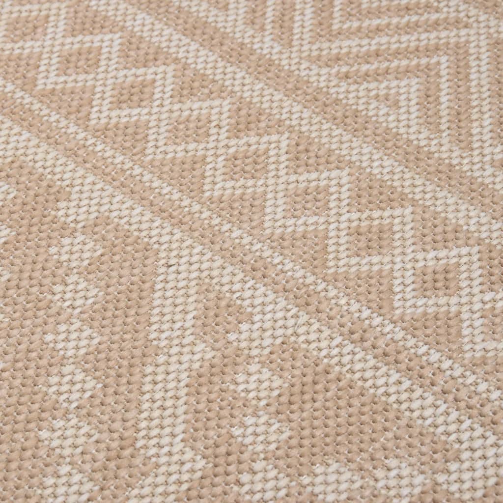 vidaXL Ulkomatto Flatweave 80x250 cm ruskeat raidat