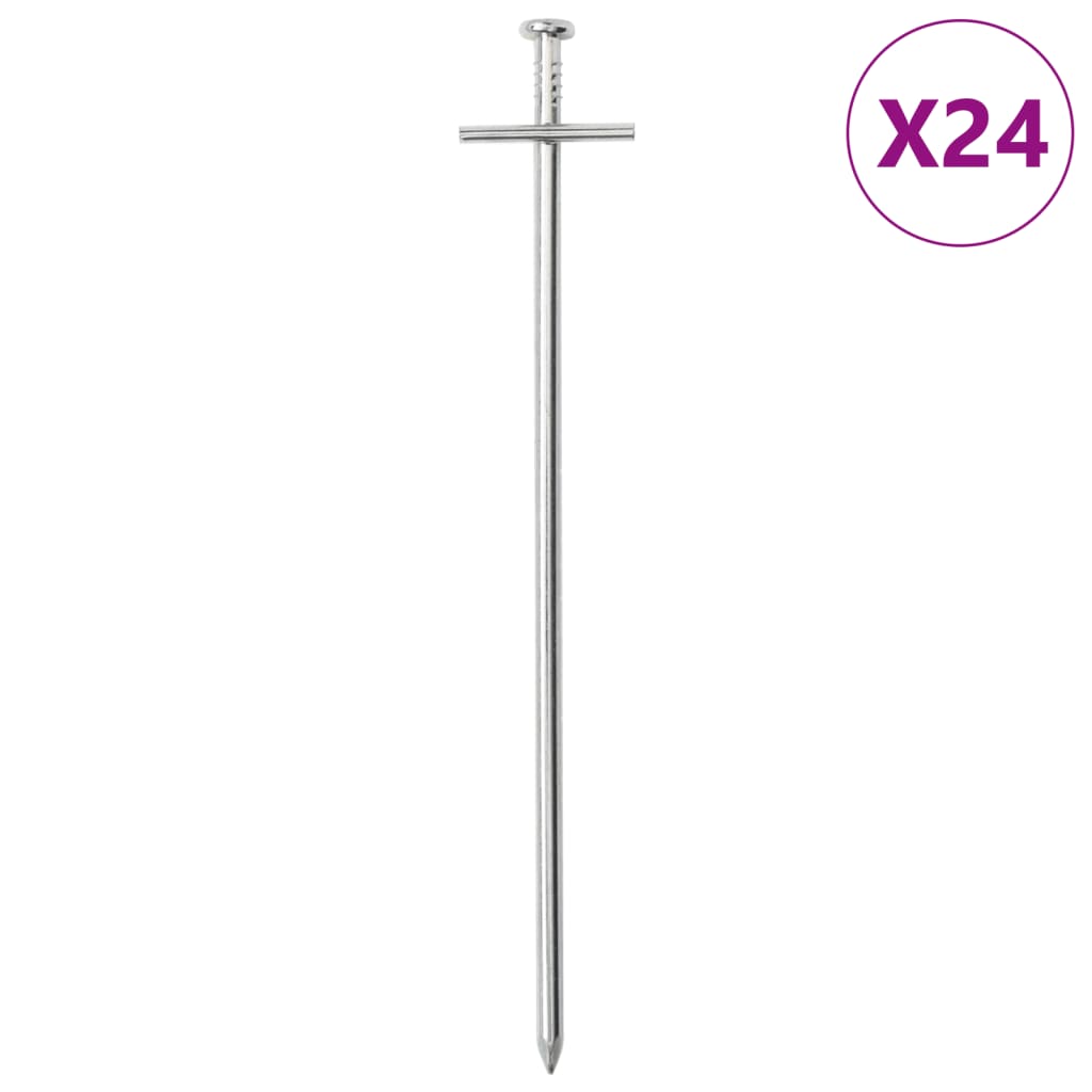 vidaXL Telttatapit 24 kpl 23 cm Ø6 mm galvanoitu teräs