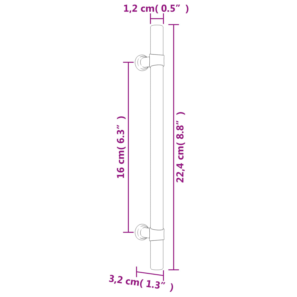 vidaXL Kaapin kahvat 20 kpl musta 160 mm ruostumaton teräs